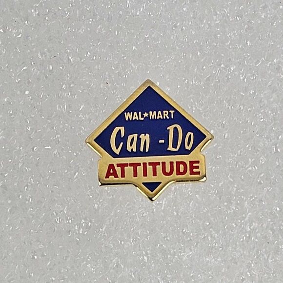 Wal-Mart Can-Do Attitude Pin Enamel Vintage Employee Associate Red Blue Gold Tn - Picture 1 of 6